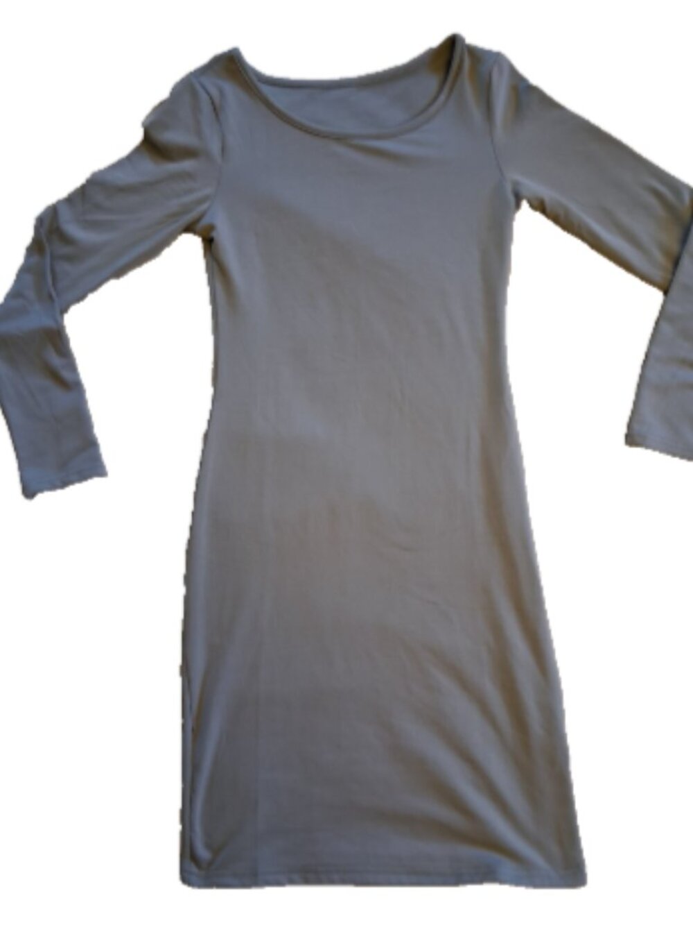 Women's Size S Gray Long Sleeve BodyCon 100% Cotton Dry Clean Only Dress